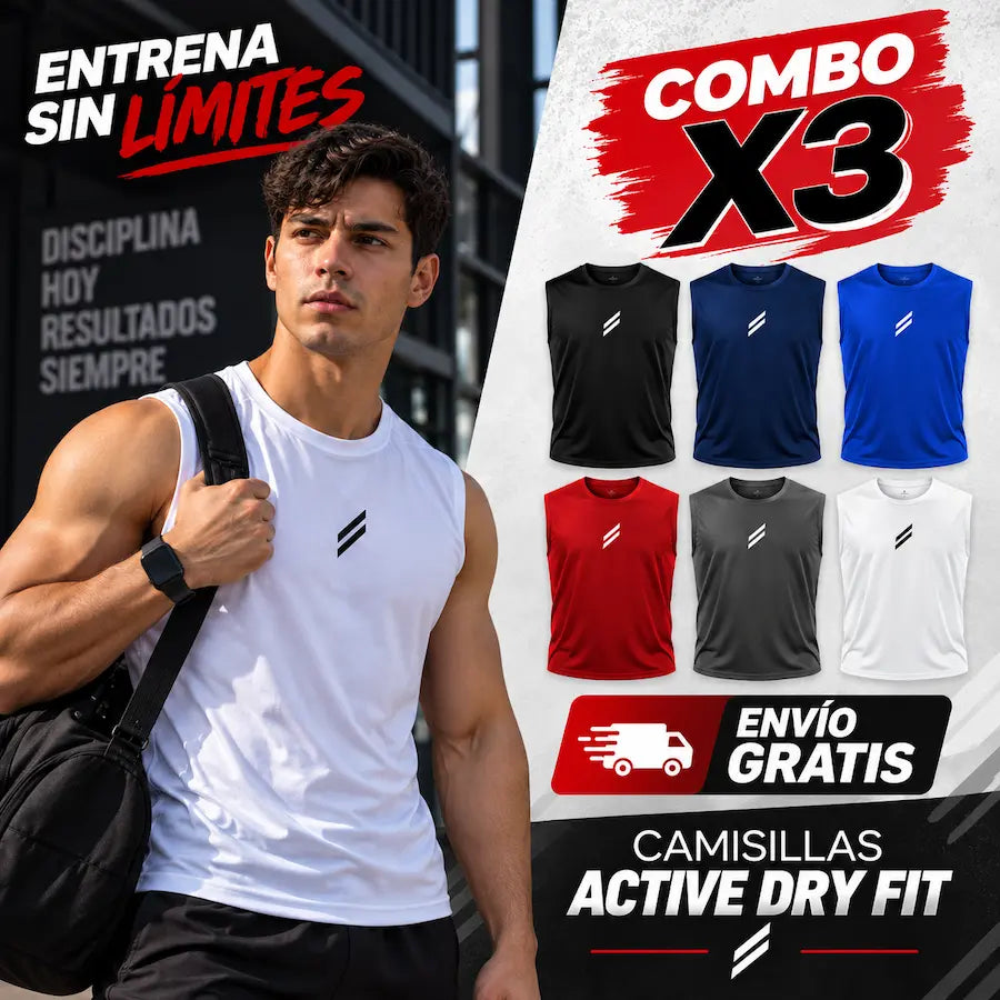 Hombre usando la Camisilla Active Dry Fit