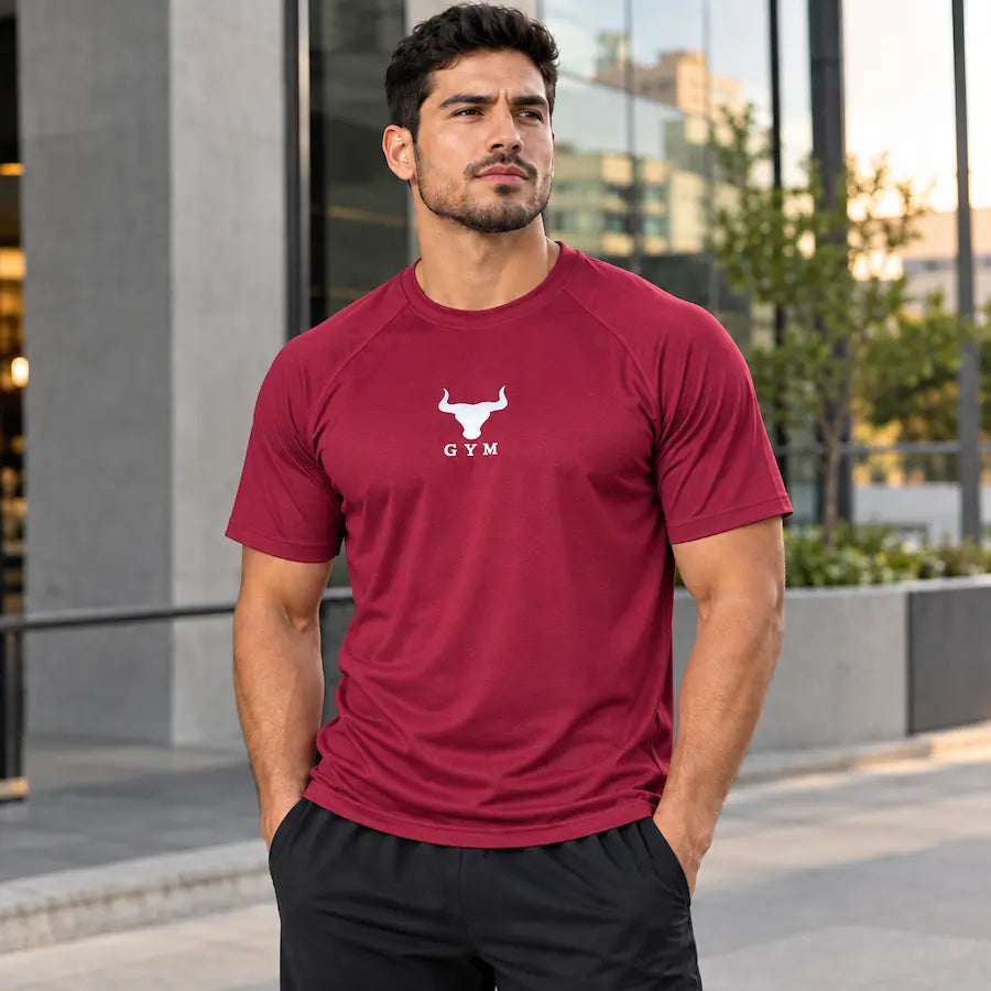Camiseta Iron Bull - Vino tinto
